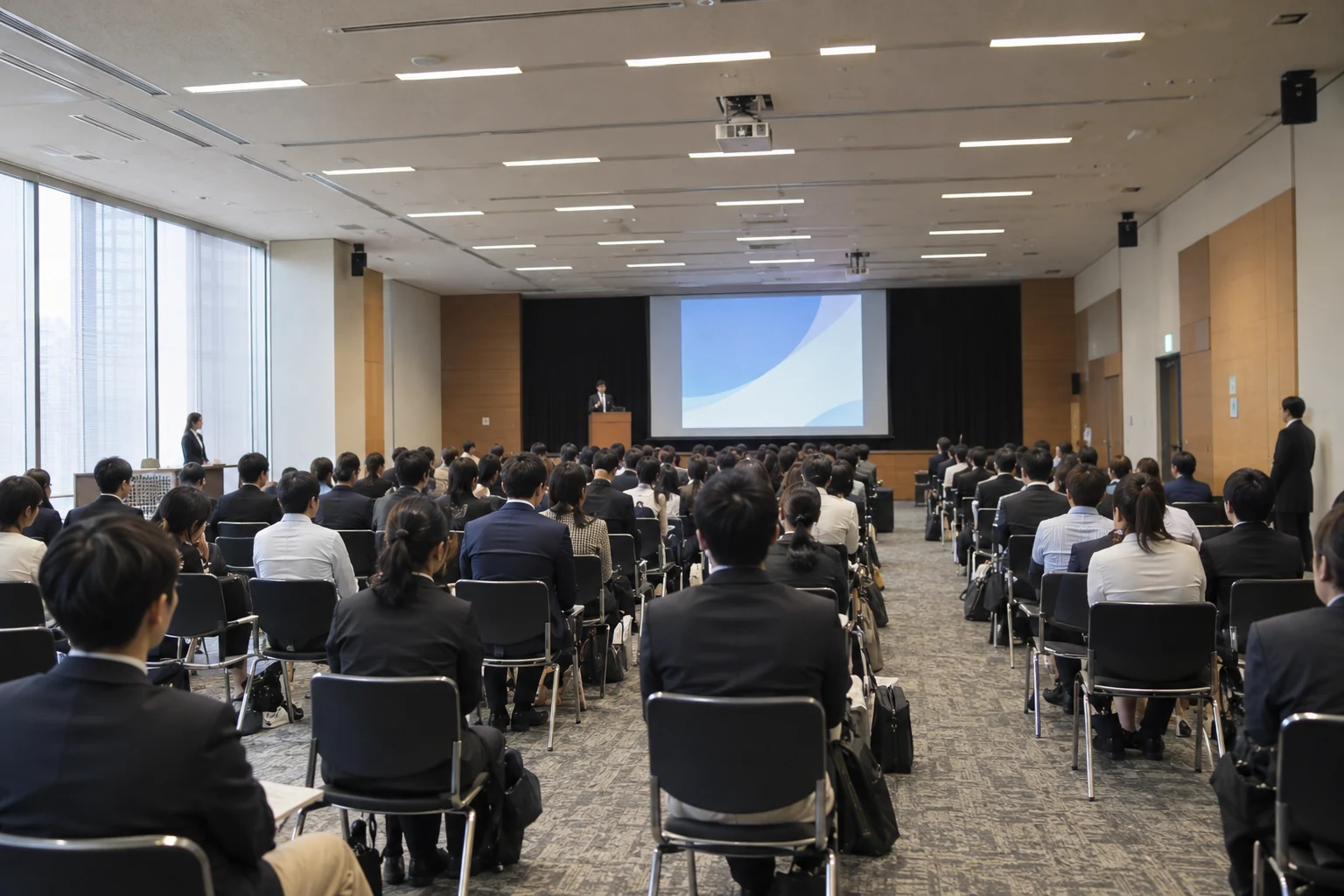 学生向けの企業説明会の会場風景